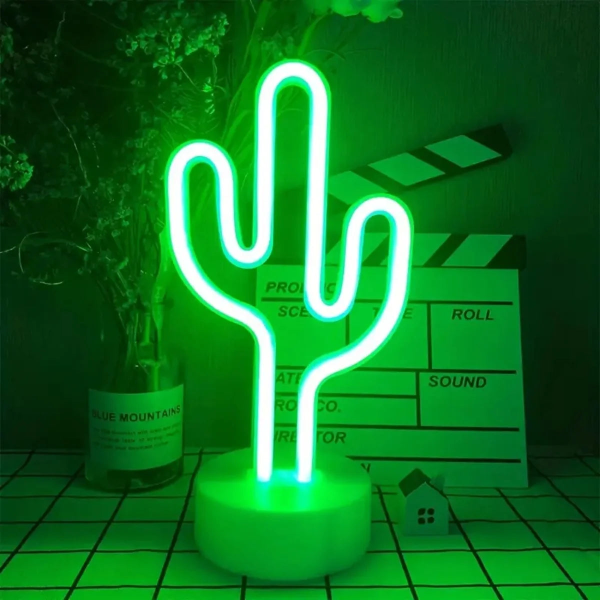 Néon Cactus LED verte